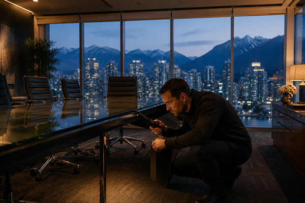 Corporate office and boardroom bug detection sweep BC