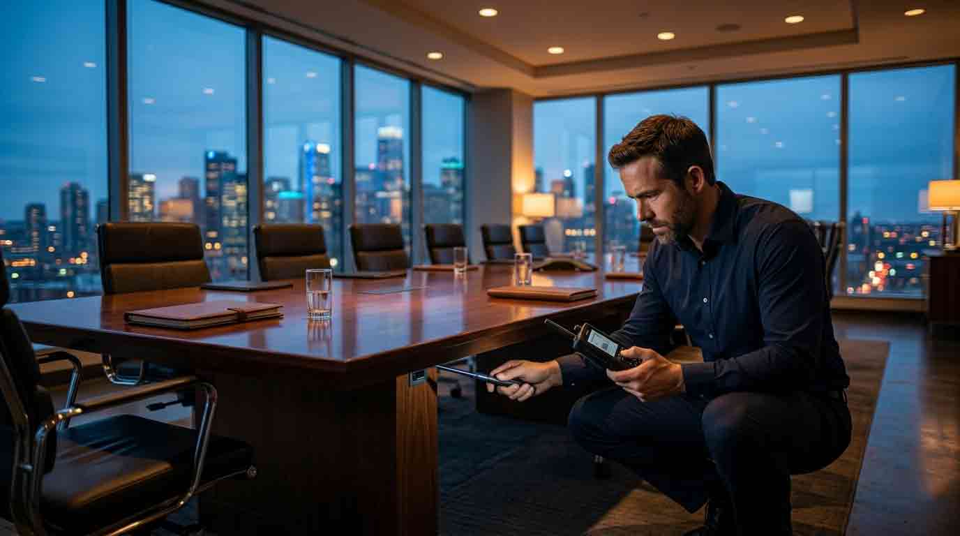 Energy sector office and boardroom bug detection Calgary